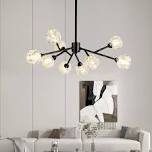 Weesalife Sputnik Chandeliers Modern Crystal Pendant Light Chandelier 9 Lights Mid Century Black Branches Chandeliers Ceiling Light Fixtures for Dining Room Bedroom Living Room G9 Bulbs B-9 Lights Black
