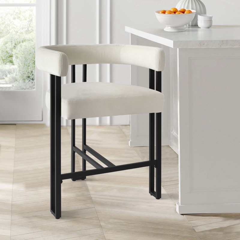 (only 1 chairs)Upholstered Counter Stool with Metal Fram