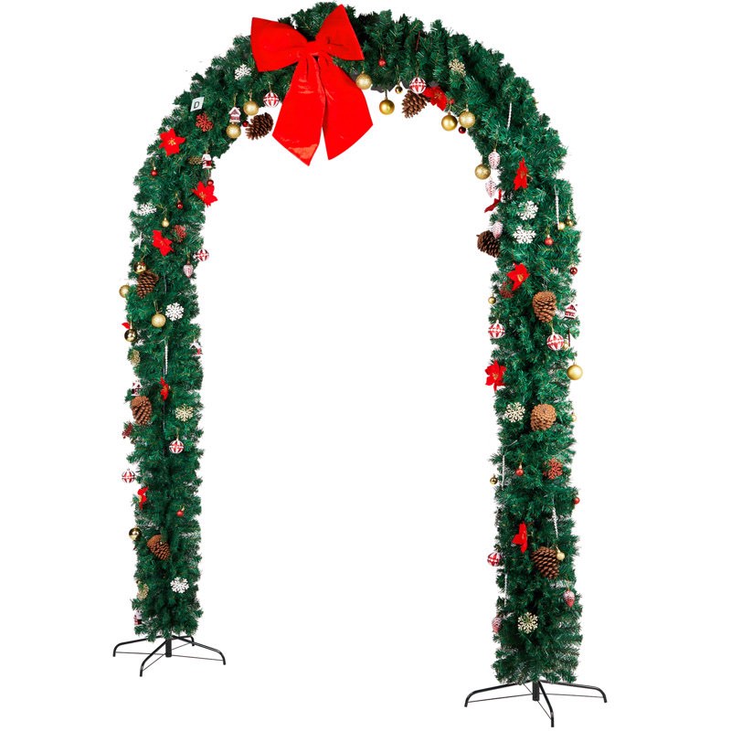 Christmas Pvc Green Archway Decoration With Ornament