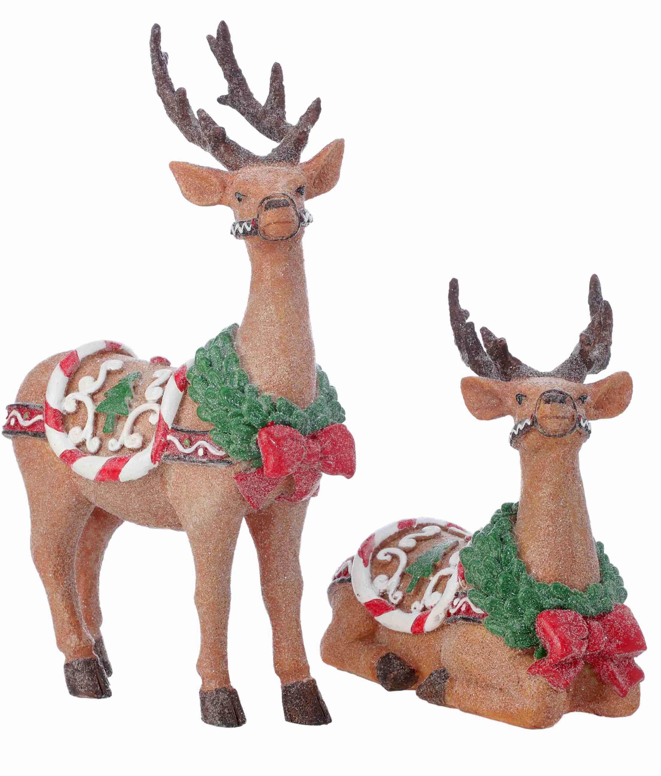 2 Piece Gingerbread Deer Decorative Accent Set