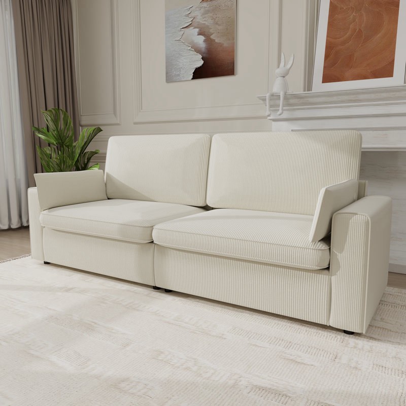Jiarui 89.37'' Wide Upholstered Corduroy Sofa