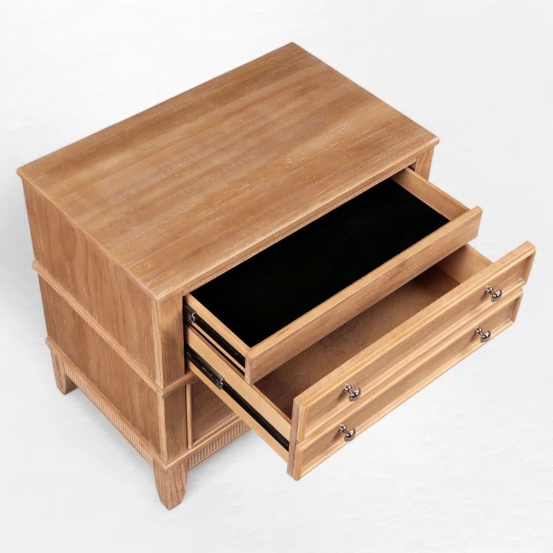 Giverny 3 - Drawer Solid Wood Nightstand in Natural Wood