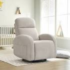 37"Modern Chenille Upholstered Manual Swivel Rocker Glider Recliner Nursery Chair