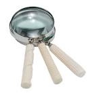 Set of 3 Decorative Magnifying Glass Contemporary Polyresin Beige and Ivory