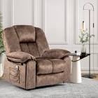 Quanya Classic Super Soft Velvet Swivel and Rocker Manual Recliner With Massage & Heating