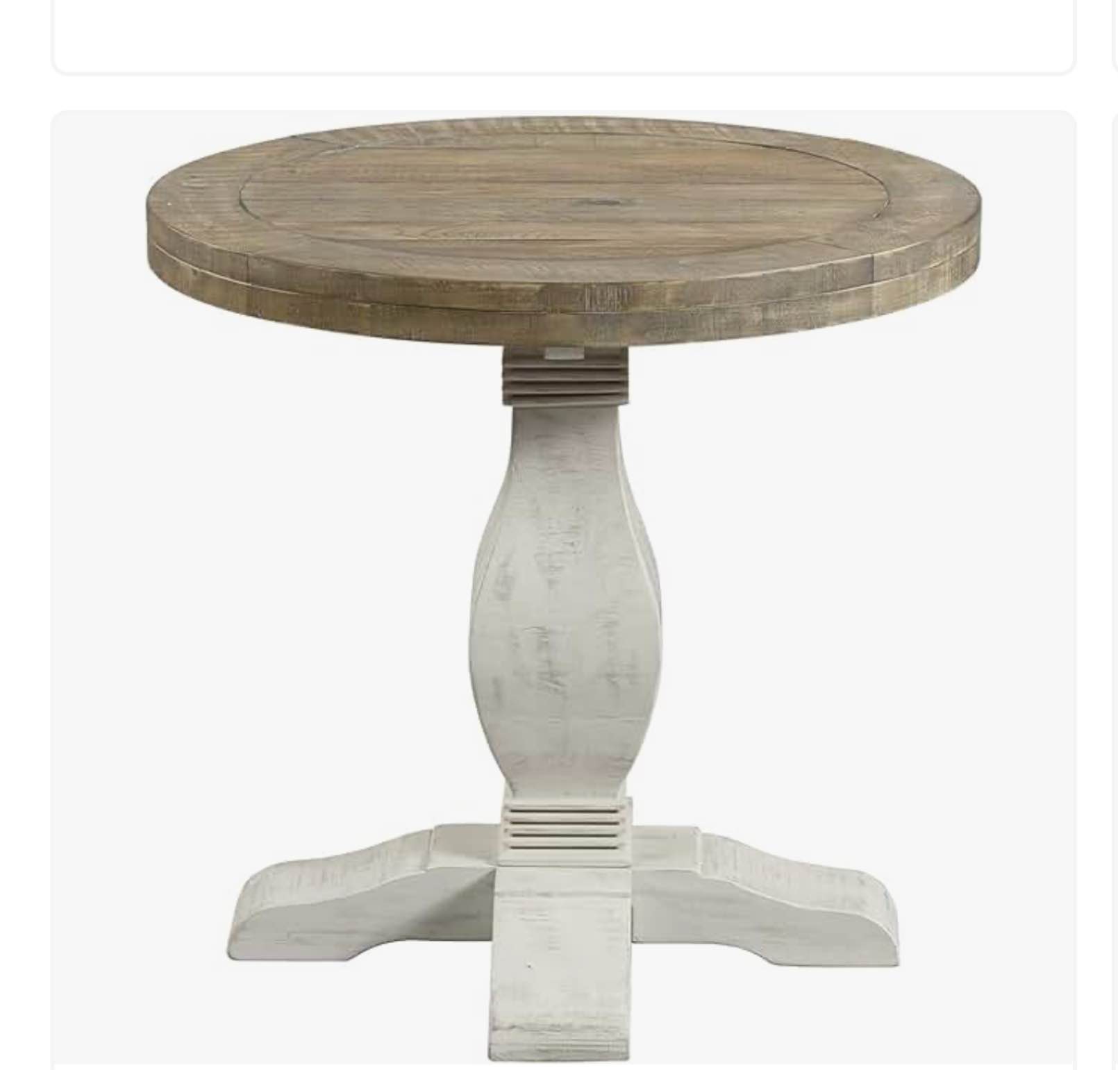 ( similar) Brio 24"H Acacia Wood Antique-Style Side Table in Light Brown Finish Pedestal Accent Table with Rustic Charm and Elegant Design Elements