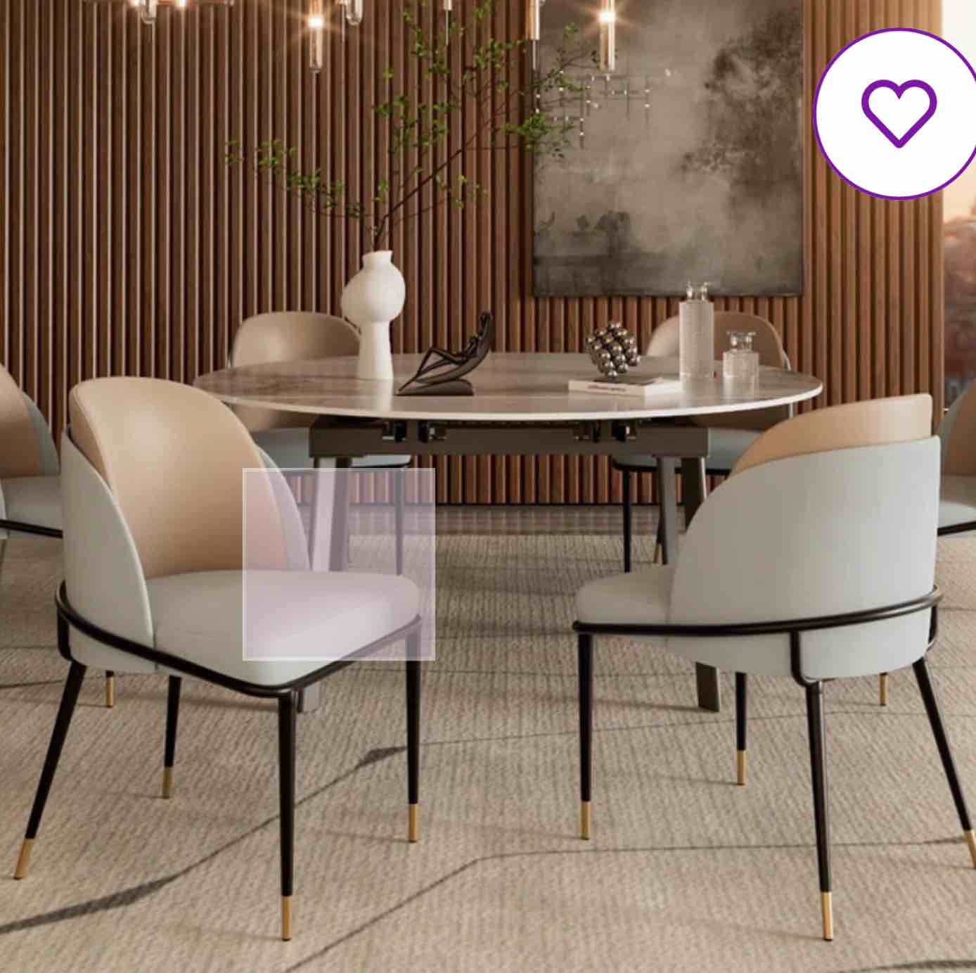 Set Of 2 Kitchen Melway Upholstered Thick Leather Side Chairs