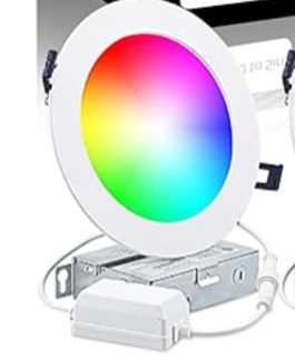 TORCHSTAR Smart Recessed Lighting 6 inch with J-Box, Wi-Fi Bluetooth Color Changing RGBCW Smart Downlight, Voice Control with Alexa & Google Assistant, Siri, CRI 90+, ETL & ES Listed