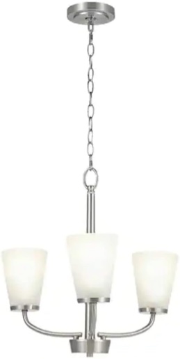 Home Decorators 3-Light Brushed Nickel Chandelier, 21096-000