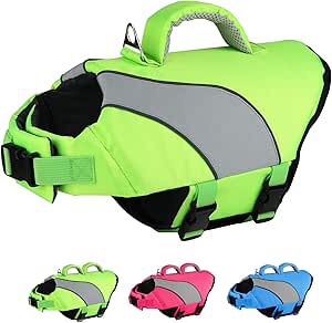 Outward Hound Dawson Swim Dog Life Jacket, Green, Large