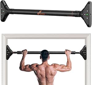 Sportneer Pull Up Bar: Strength Training Chin up Bar without Screws - Adjustable 29.5''-37'' Width Locking Mechanism Pull-up Bar for Doorway - Max Load 440lbs for Home Gym Upper Body Workout, Non-slip