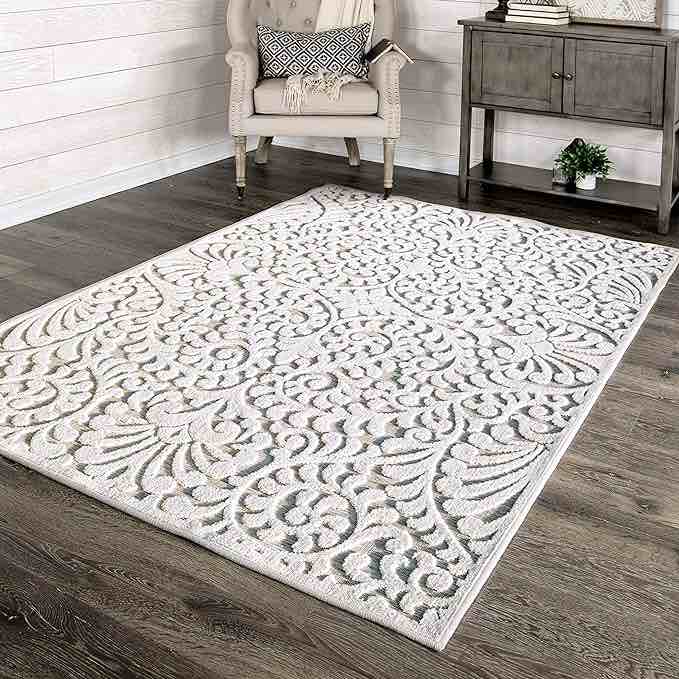 My Texas House by Orian Bluebonnets Area Rug, 5'2" x 7'6", Natural/Driftwood 5'2" x 7'6" Natural/Driftwood