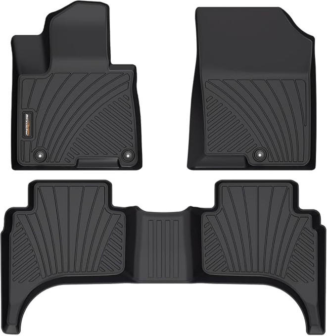 Binmotor All Weather Floor Mats for Hyundai Santa Cruz 2022 2023 2024, Full Set, Heavy Duty Car Floor Liners-Black Santa Cruz Car Accessories