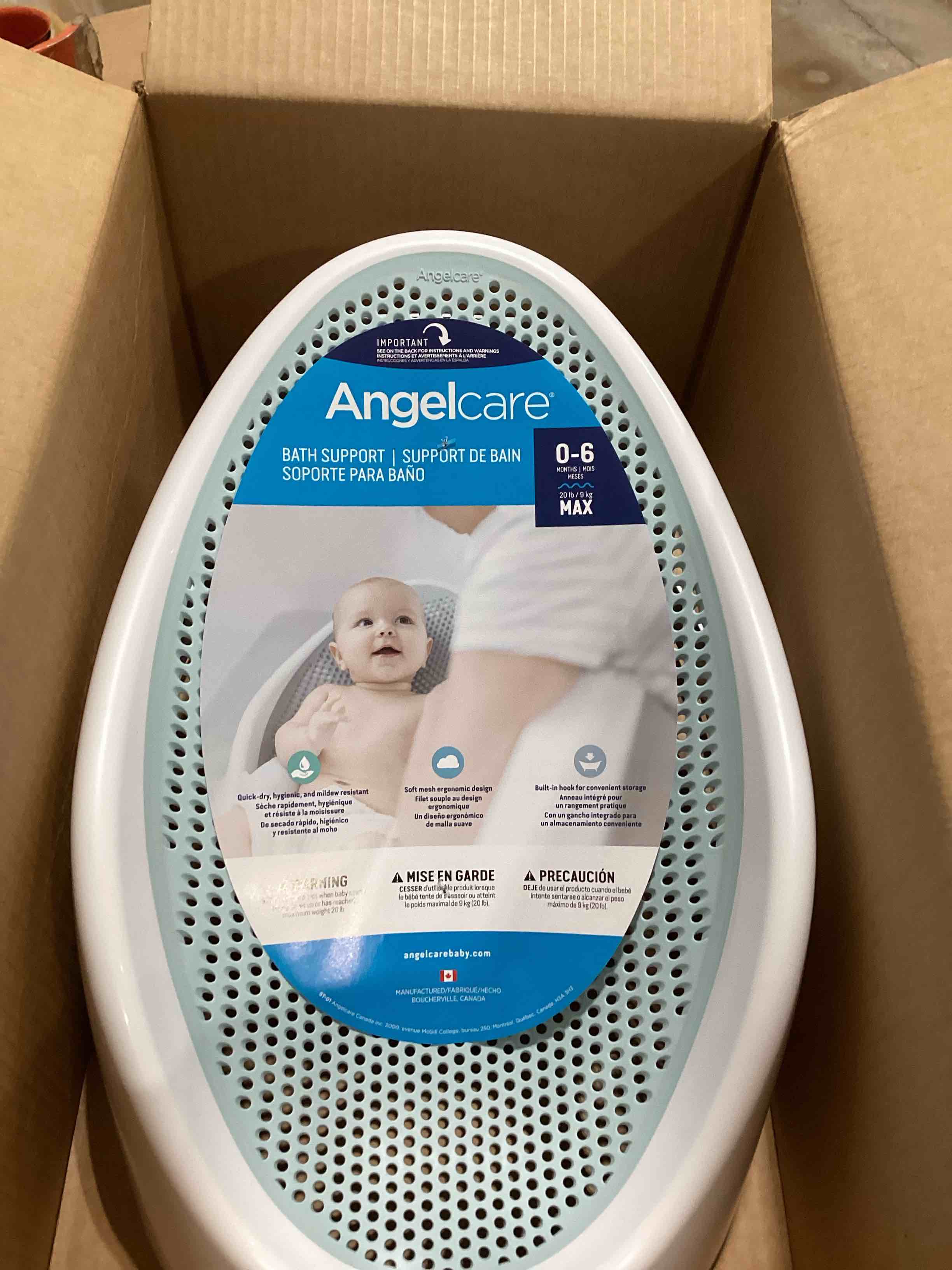 Angelcare Baby Bath Support (Aqua) Ideal for Babies Less Than 6