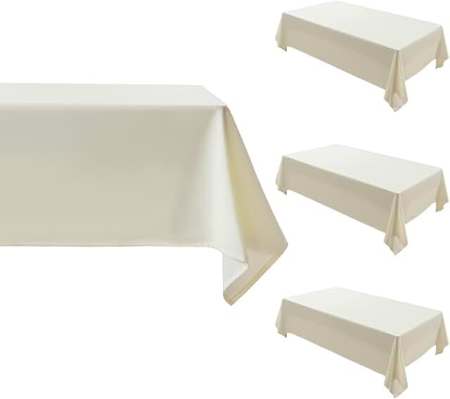4 pack ivory rectangle tablecloth 10x 132 