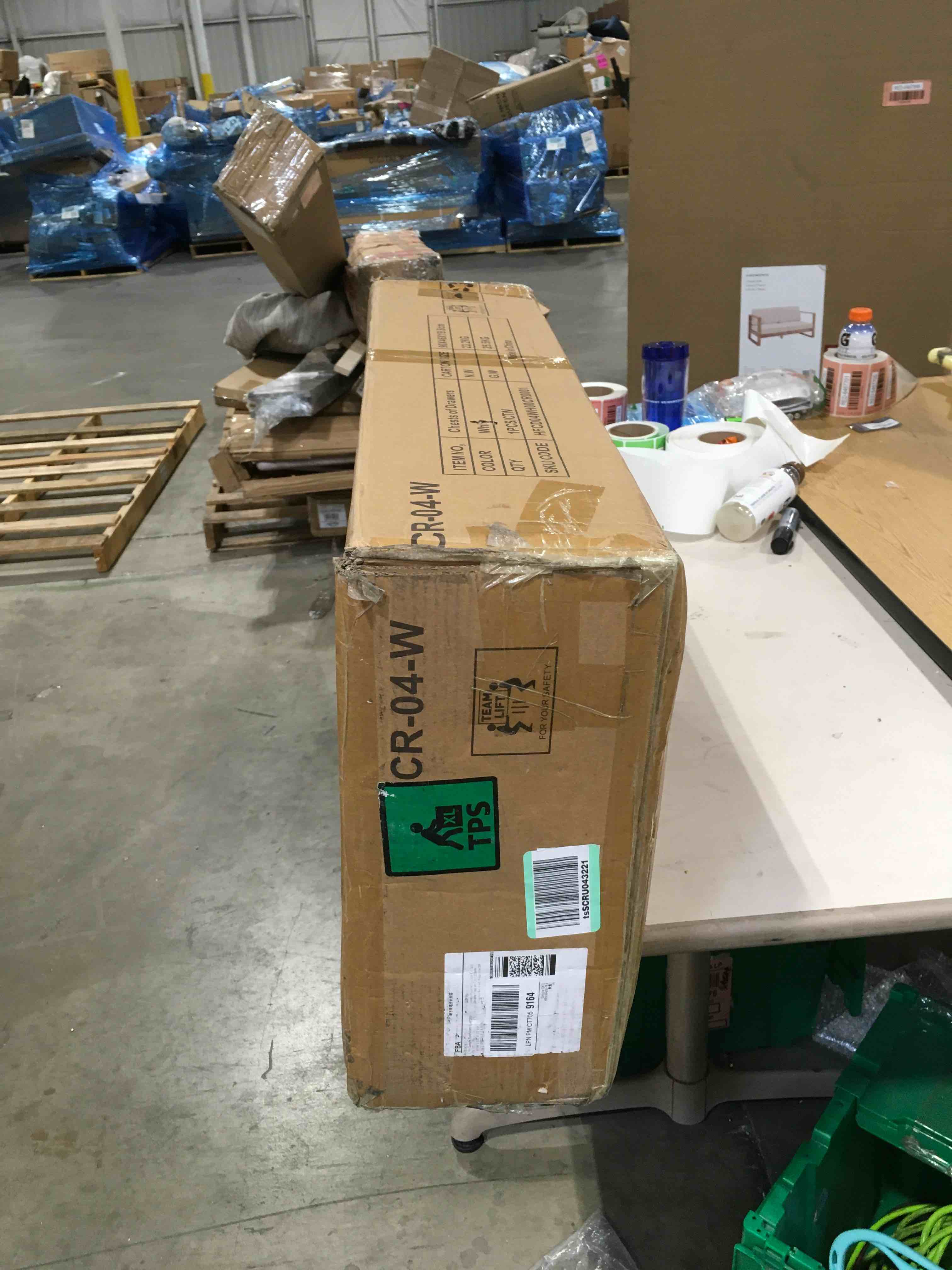 4/5/6 Drawer Dresser, Modern Chest of Drawers Without Handle Wooden Tall Dresser Storage Cabinet Bedroom Furniture for Home Office (White, 4 Drawer)