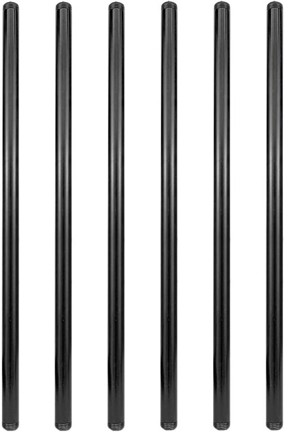 GeilSpace 6 Pack 1/2" × 30" Pre-Cut Black Metal Pipe, Industrial Steel Fits Standard Half Inch Black Threaded Pipes and Fittings - Vintage DIY Industrial Shelving (1/2" × 30", Black) 1/2" × 30" Black