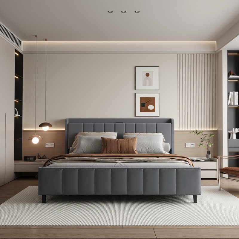 Stubbeman Upholsterd Wingback Bed