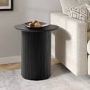 Huntleigh 17.75"W Modern Round End Table with Fluted Wood Base