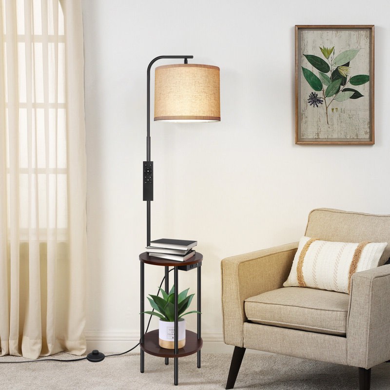 Zulfa 62" Tray Table Floor Lamp with Remote Control