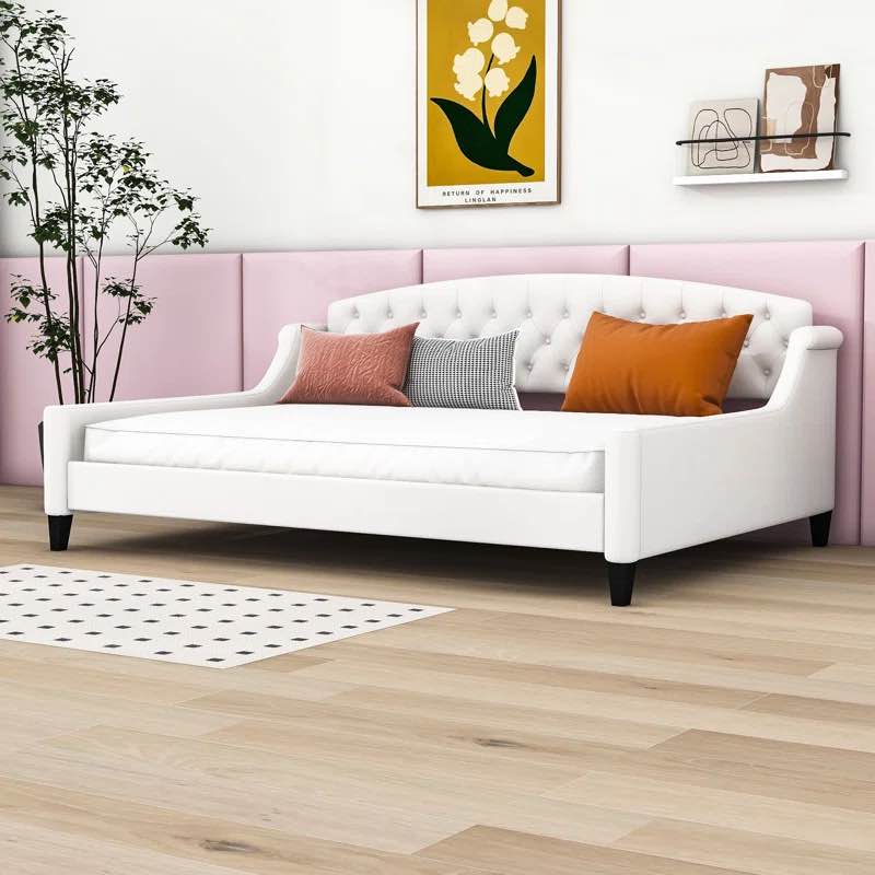 Velvet uph button full bed- beige WF312148AAA