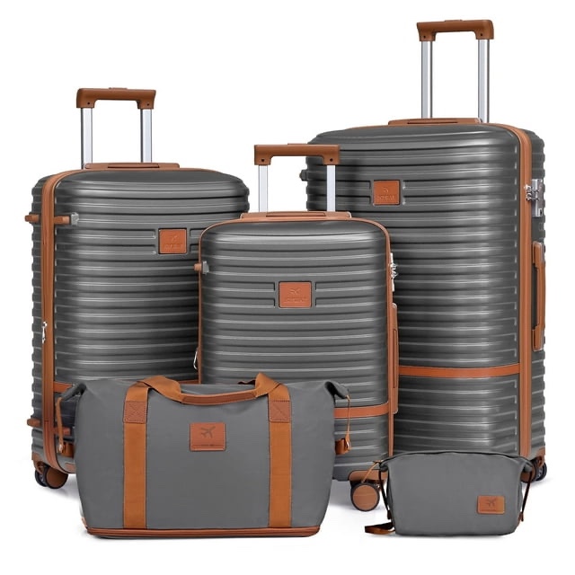 joy way luggage set grey-brown