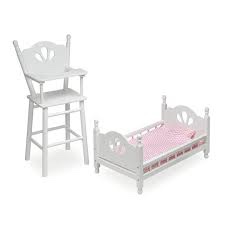 15305 badger toys doll crib with bedding,two baskets,an free personalization