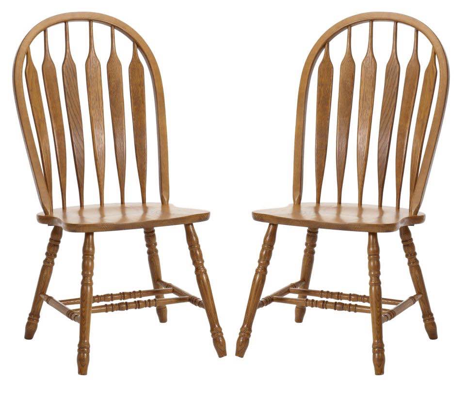Intercon Furniture Classic Oak Detailed Arrow Back Side Chair in Burnished Rustic (Set of 2) CLEARANCE