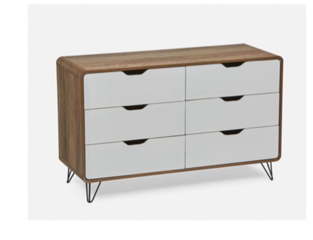 ( incomplete box 2of2 ) ( similar style different ) Structube Suzanna 6-Drawer Chest in White 