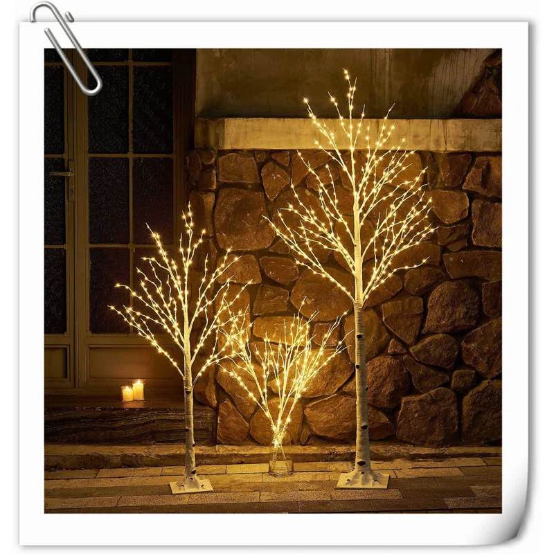 Lighted Birch Twig Tree With Fairy Lights 4FT 200 LED Lights For Indoor Outdoor Home Thanksgiving Christmas Holiday Decoration