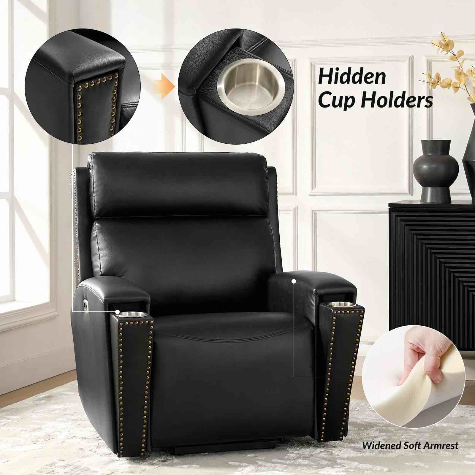 ( Incomplete, Box 2/2 ) Power Modern Massage And Heating Lift Recliner Chair With Charging Ports By HULALA HOME Z6RCAG0417