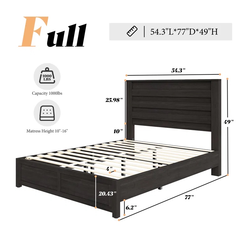 Louby 49" Farmhouse Platform Bed