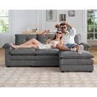 (only pillow)Modular L Shaped Couch, Oversized Sectional Couch- Double Layer Seat Cushions, 3 Seats Comfy Couches For Living Room, Chenille