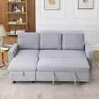 (incomplete)Chaise Part For Multifunctional Sleeper Sofa Bed Light Grey  Box 1 Of 2