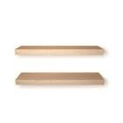 Chalissa 2 Piece Solid Wood Floating Shelf Set With Invisible Wall Mount Brackets