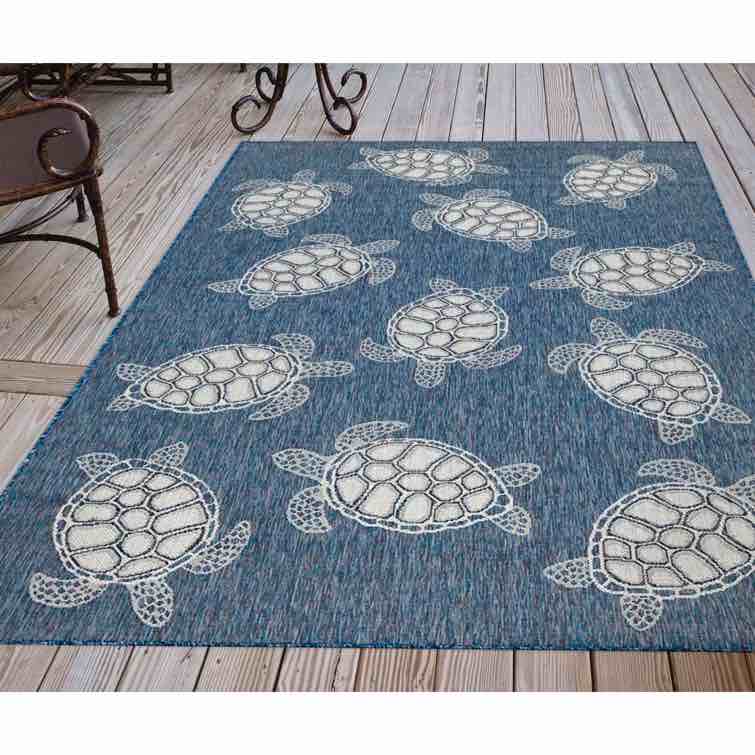 Saldanha Navy Flatweave Indoor / Outdoor Area Rug