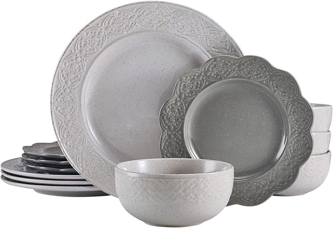 Pfaltzgraff Gia 12-Piece Stoneware Dinnerware Set, Service for 4