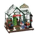 8" LED Christmas Greenhouse With Rotating Tree & Music Table Décor