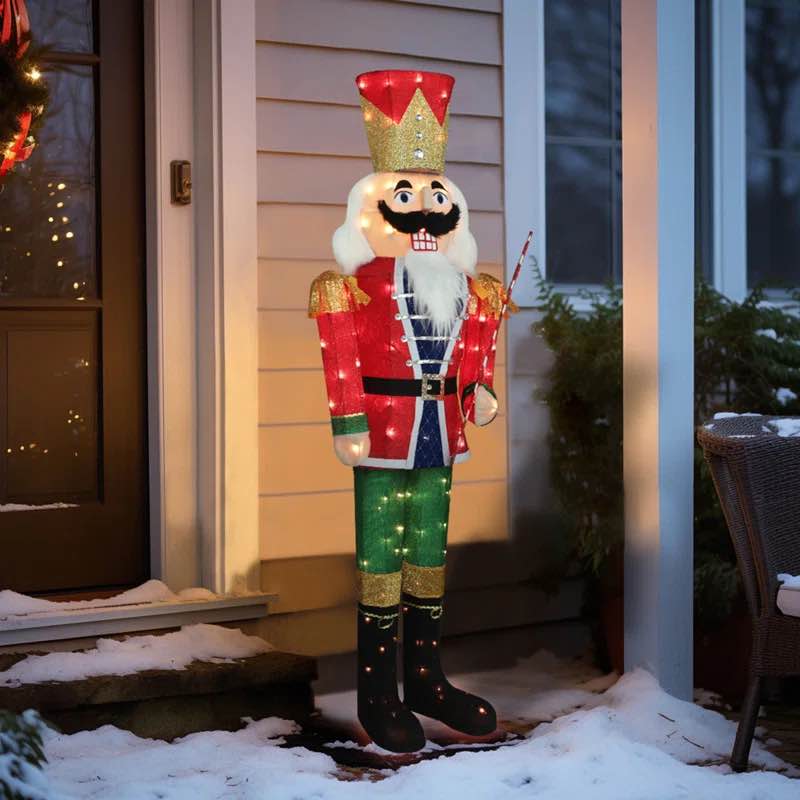 Gutierrez 5 ft Warm White Lighted Soldier Nutcracker Holiday Yard Decoration Lighted Display