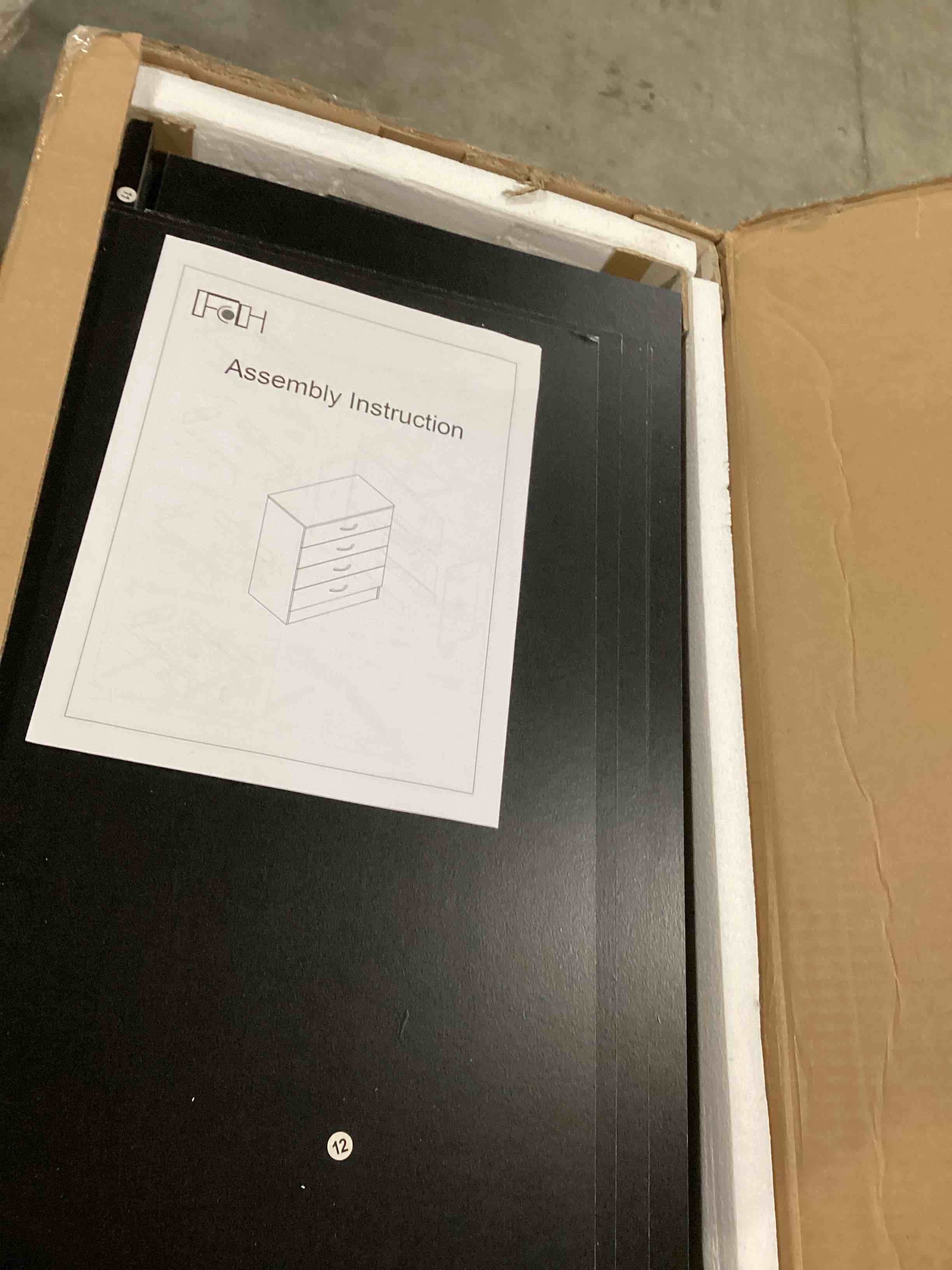 Foch black night stand 4 drawers 