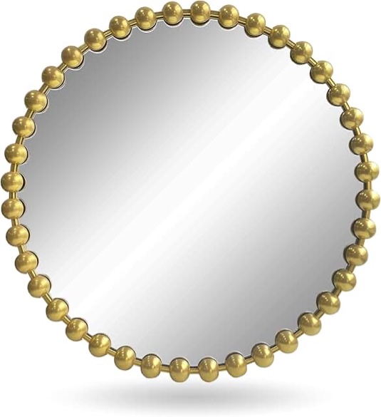 Marlowe Beaded Round Metal Wall Mirror