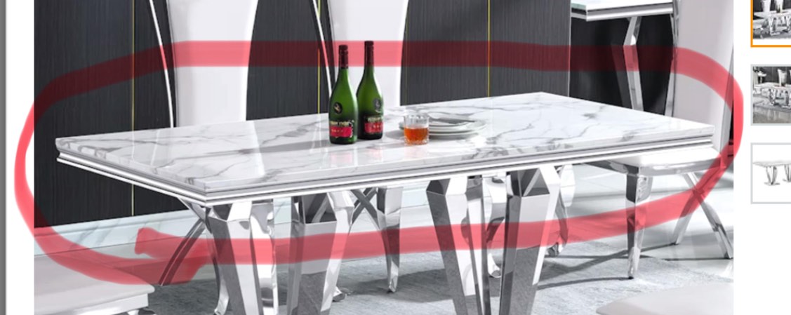 Rectangular White Dining Table