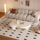 Detra 48" Modern Coffee Table, Cloud Shaped White ( Base Only)