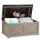 Yitahome 120 Gallon Water Resistant Resin Lockable Deck Box in Taupe