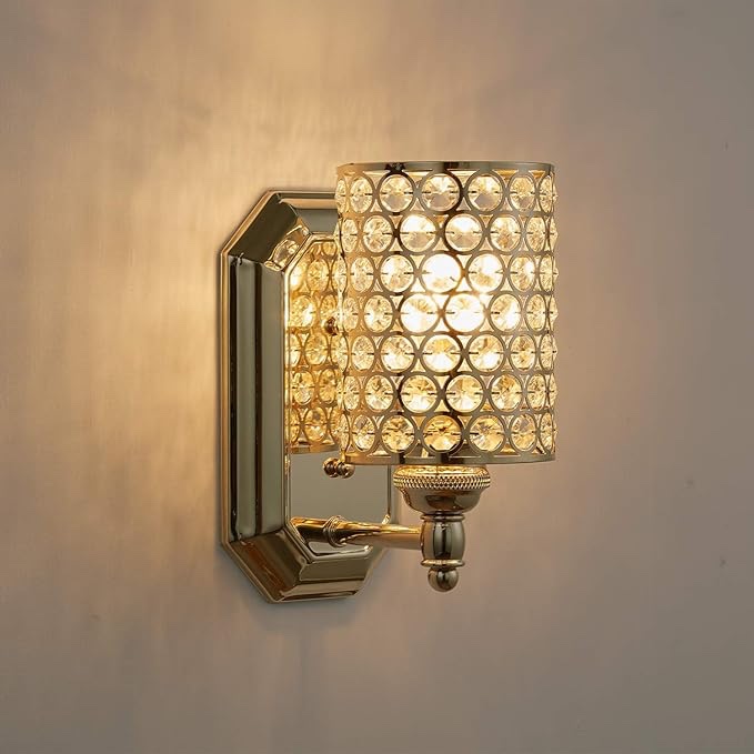 Gold and Crystal Wall Sconce
