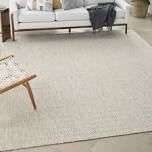 Nourison Courtyard Modern Geometric Indoor Outdoor Rug, Ivory Silver