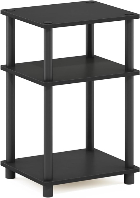 Furinno Just 3-Tier Turn-N-Tube End Table / Side Table / Night Stand / Bedside Table with Plastic Poles, 1-Pack, Americano/Black Visit the Furinno Store