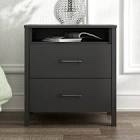 Allysyn 22.7" 2 Drawer Nightstand, Black