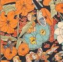 Schumacher Fairie Garden Orange and Navy Wallpaper 