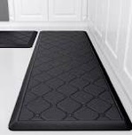 Black Comfort Runner Diamond Pattern